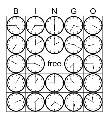 time bingo Card