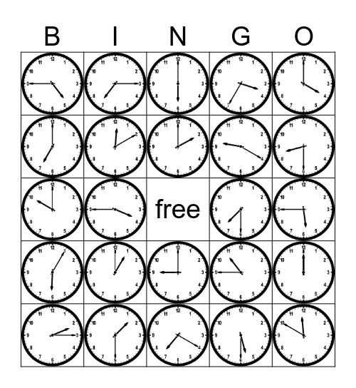 time bingo Card