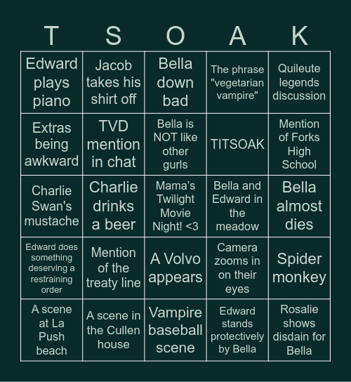 Mama’s Twilight Move Night Bingo Card