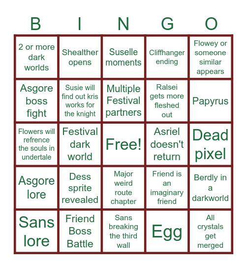 Chapter 5 bingo Card