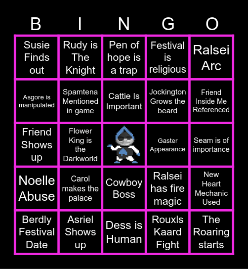 Deltarune Chapter 5 Bingo Card