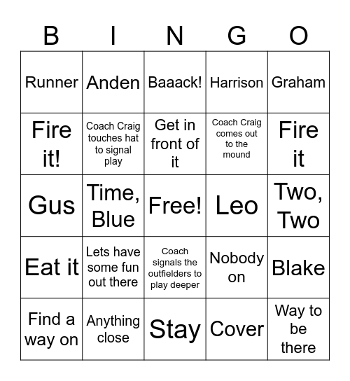 Coachisms: Father's Day Edition Bingo Card