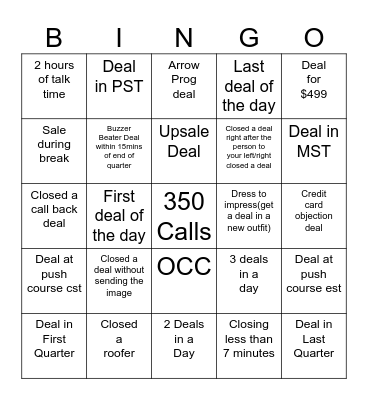 Summer Bingo $10 per Bingo Card