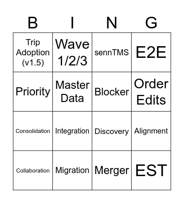 EST Bingo Card