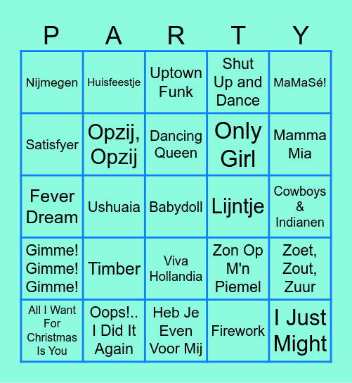 Examenfeest '26 Bingo Card