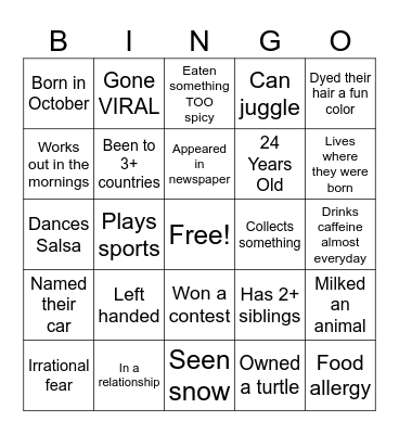 OPS Bingo Card