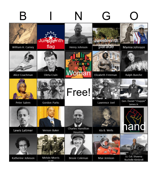 Juneteenth Black History Bingo Card