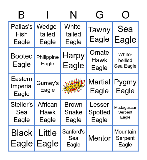 Eagle Bingo Card
