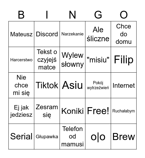 Klaudia Bingo Card