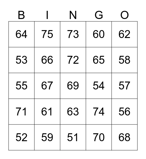 Valentyn's Dans Bingo Card
