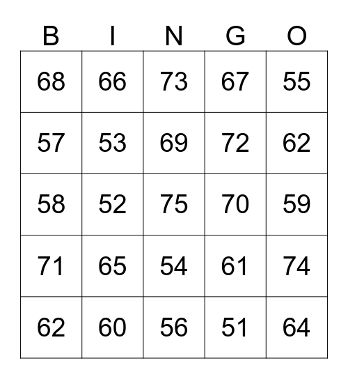 Valentyn's Dans Bingo Card