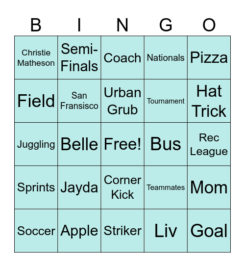 Select by Christie Matheson Bingo Card