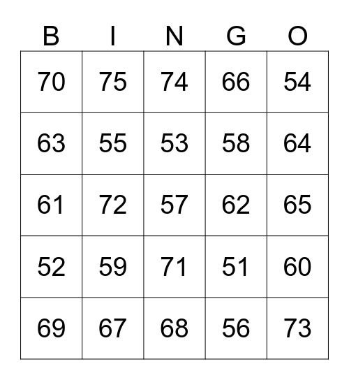 Valentyn's Dans Bingo Card