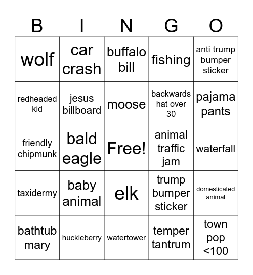 Dad Bingo Card