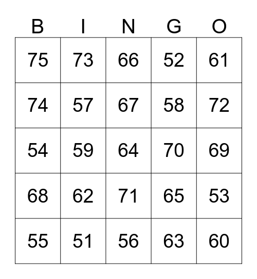 Valentyn's Dans Bingo Card