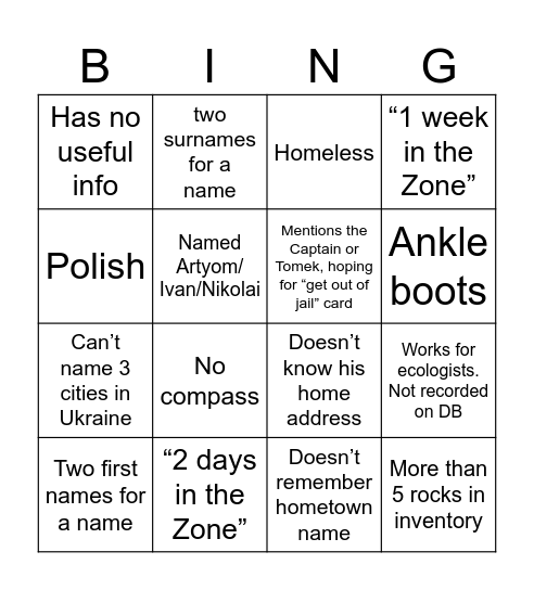 Loner tubbies Bingo Card