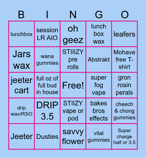JARS Bingo Card