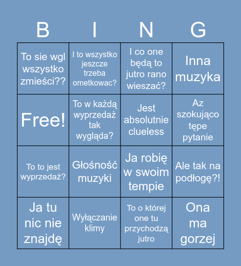 Marysia bingo Card