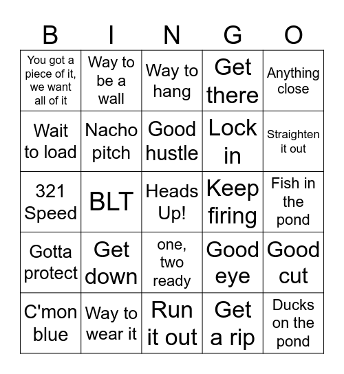 Northwoods Tourney Bingo Card