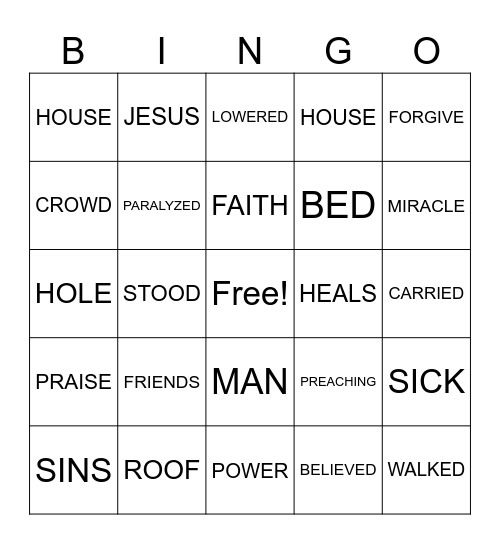 A HOLE IN THE ROOD Bingo Card
