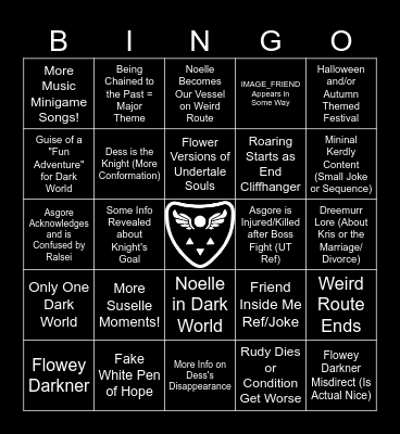 Deltarune Chapter 5 Bingo Card