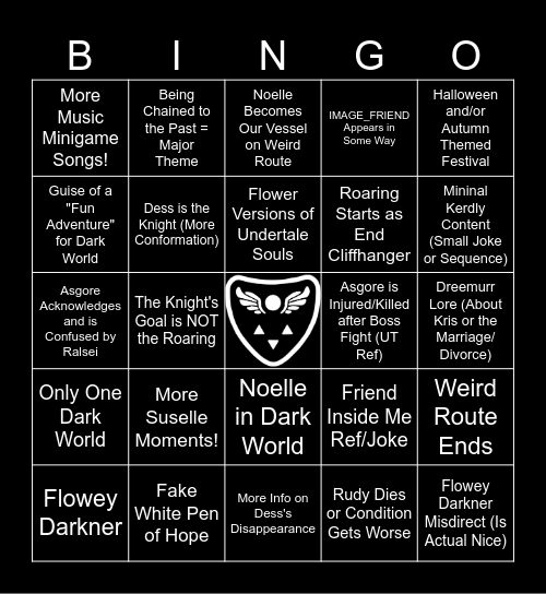 Deltarune Chapter 5 Bingo Card