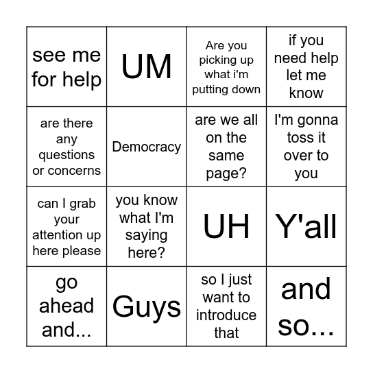 Mr Lester Bingo Card
