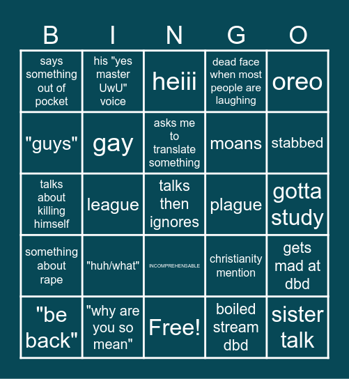 yeast beast gingo Bingo Card