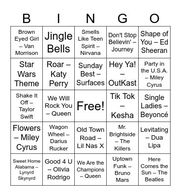 SINGO Bingo Card