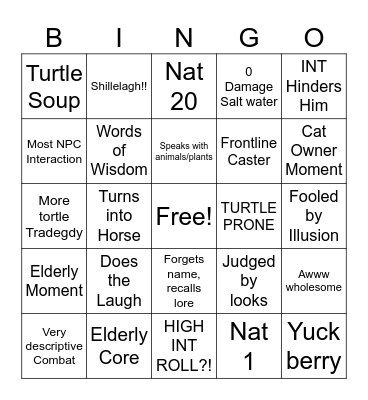 Grothnar Bingo Card