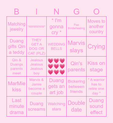 DUANG W U FINALE Bingo Card