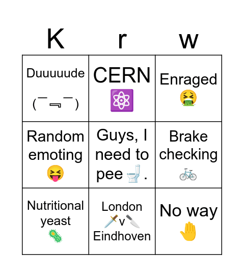 Oliwia Bingo Card