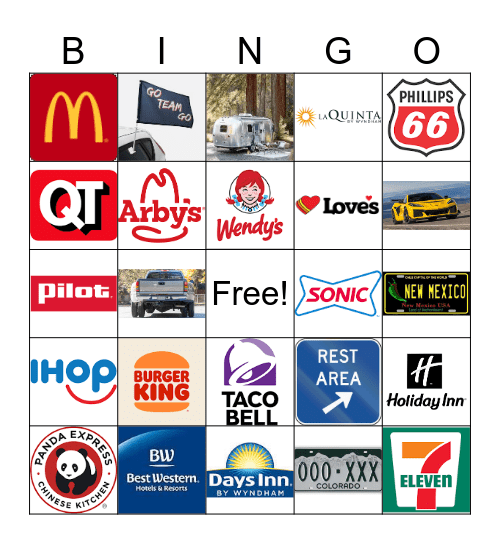 Colorado Roadtrip Bingo Card