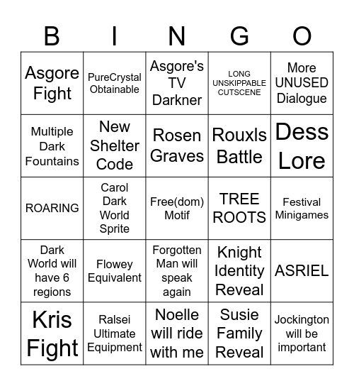 Chapter 5 Bingo Card