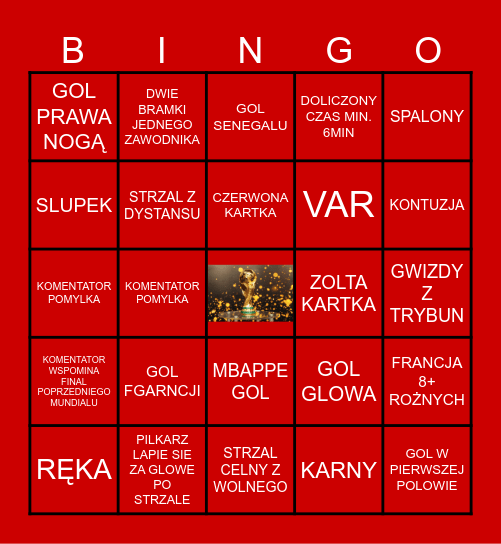FRANCJA-SENEGAL Bingo Card