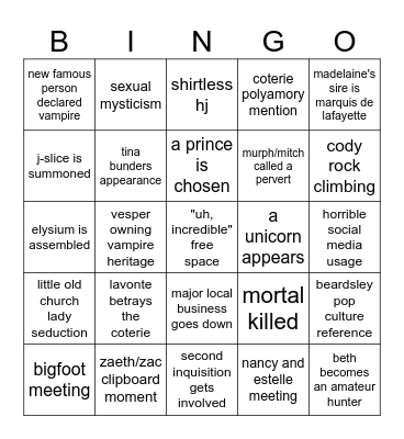ccod!! Bingo Card