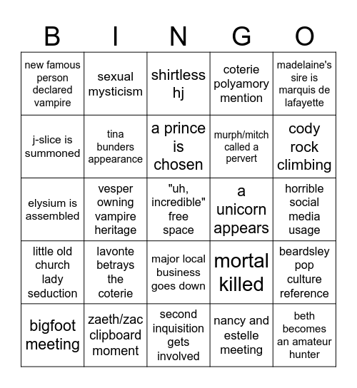 ccod!! Bingo Card