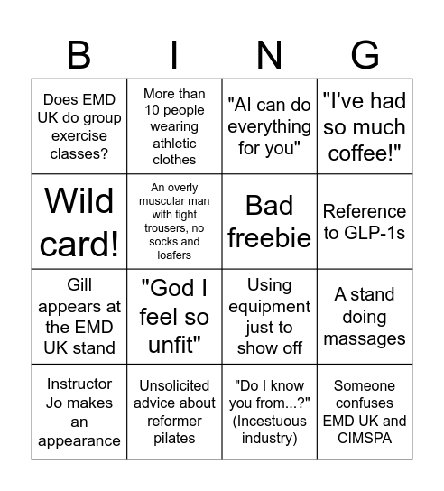 Elevate Bingo Card