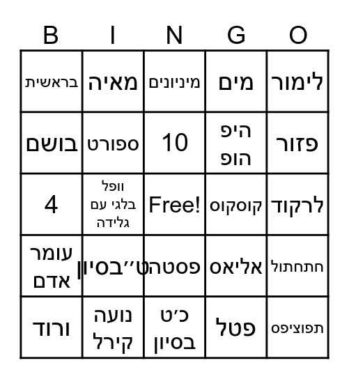 יום הולדת למאיה וספיר🎂 Bingo Card