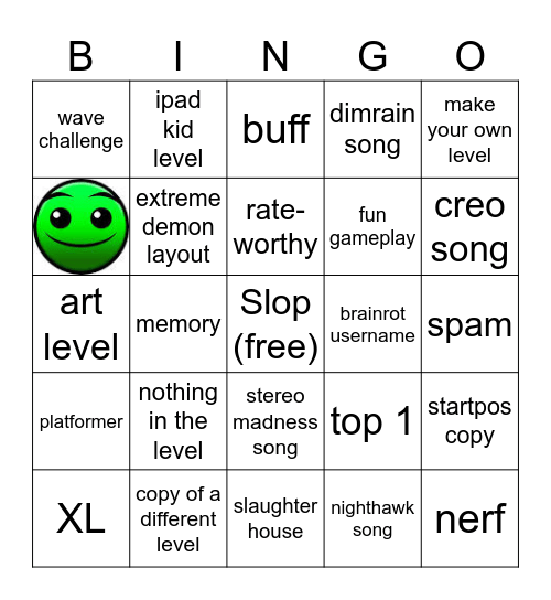 Recent tab Bingo Card