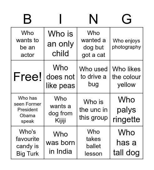 Pathfinder Bingo Card