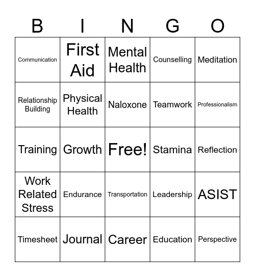 Professional Growth Bingo Card