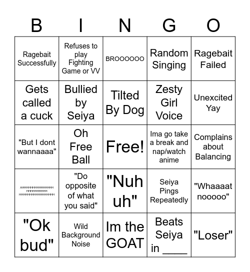 JOSH Bingo Card