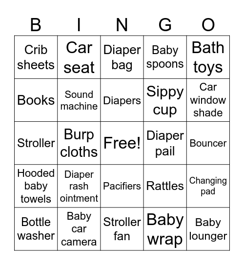 Baby Girl Mark Bingo! Bingo Card