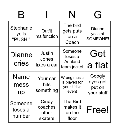 AFST Team Bingo Card