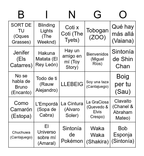 FESTA FI DE CURS Bingo Card