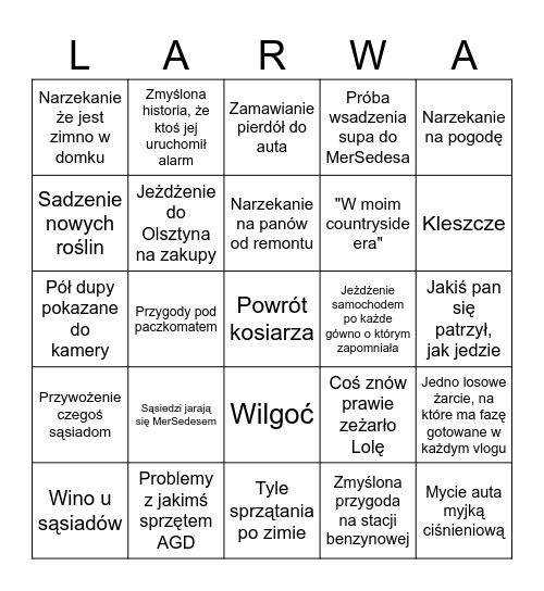 Mazury 2026 Bingo Card