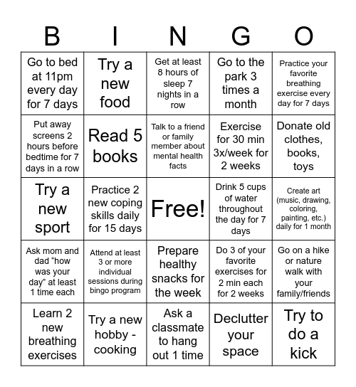 YL Bingo Card