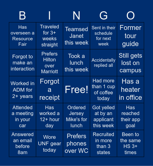 ADM BINGO! Bingo Card
