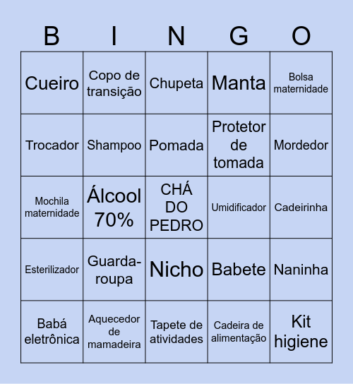 CHÁ DO PEDRO Bingo Card